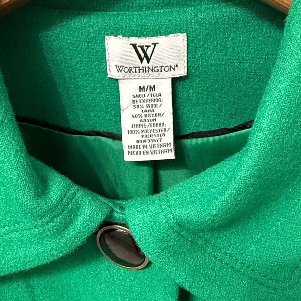 Worthington Elegant Green Pea Coat - Picture 6 of 6